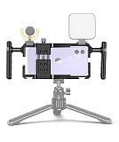 Phone Cage Video Rig Dual Handle for iPhone Android Cellphone Video Stabilizer Handheld Tripod Mount Hand Grip Filmmaking Vlog