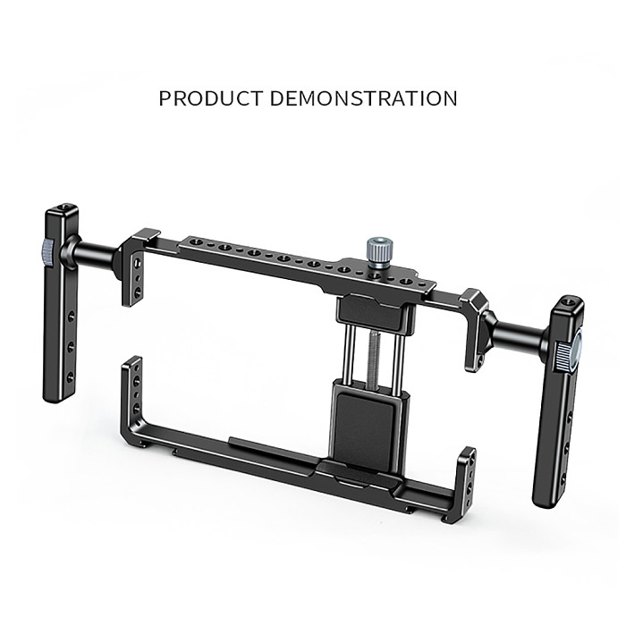 Phone Cage Video Rig Dual Handle for iPhone Android Cellphone Video Stabilizer Handheld Tripod Mount Hand Grip Filmmaking Vlog