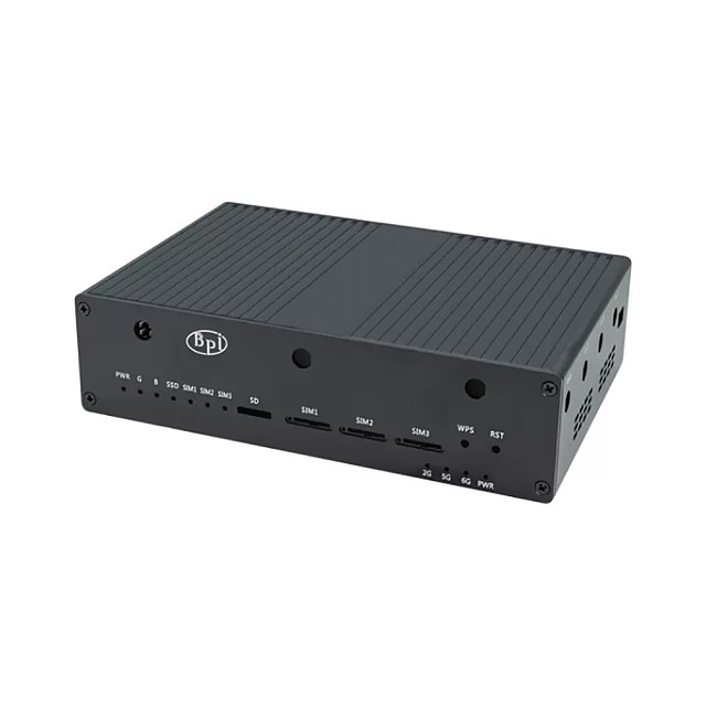 For Banana Pi R4 BPI-R4 Aluminum Case Metal Shell Protective Box with Cooling Fan 12V Power Supply for BPI-R4 Development Board