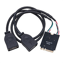 M.2 KEY A+E to 2 Port USB2.0 Expansion Card Converter Cable M2 WIFI to 5 Pin Dual USB 2.0 Cable Adapter M.2 to USB Riser Card