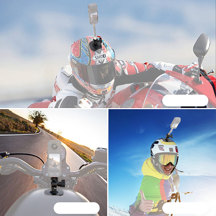 Flexible Adhesive Helmet Mount Soft Flat Curved Base 180° Rotation Action Camera Holder for Gopro Hero 12 11 10 9 for Insta360