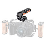 Universal Camera Top Handle Silicone Handgrip with Cold Shoe Mount 3/8 Arri Locating Screw for Canon Sony DSLR Camera Cage Rig