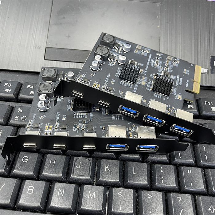 USB3.2 Expansion Card GEN2 10Gbps PCI-E 4X Adapter Card TYPE-C Type-A ASM3142+VL822 Dual Chip Controller Board for PC Desktop