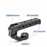 Universal Camera Top Handle Silicone Handgrip with Cold Shoe Mount 3/8 Arri Locating Screw for Canon Sony DSLR Camera Cage Rig