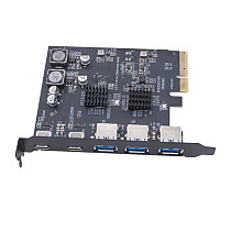 USB3.2 Expansion Card GEN2 10Gbps PCI-E 4X Adapter Card TYPE-C Type-A ASM3142+VL822 Dual Chip Controller Board for PC Desktop