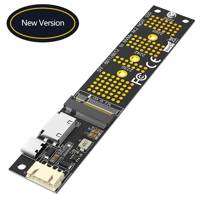For M.2 NVME M Key to SFF-8611/8612 Riser Type C Power SSD Adapter Card SATA to 4Pin Power Cable for 2230 2242 2260 2280 M.2 SSD