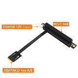 PCIe3.0 PCI-E 16X to M.2 Dual Key A-E Adapter Cable 4pin FDD Power Connector for M.2 NGFF Key A-E 2230 for PCIe Tester Extender