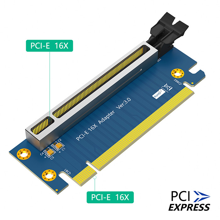 PCI-Express 3.0 16x Riser Card PCIe3.0 16X 90 Degree Right Angle High Speed Adapter Card For 2U Server for Full-sized PCI-E Card