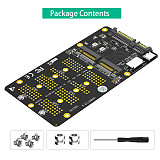 2 in 1 for M.2(NGFF) NVMe / SATA-Bus SSD to SFF-8611/8612 & SATA Riser Type C Power Adapter Card for M2 2230 2242 2260 2280 SSD