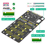 2 in 1 for M.2(NGFF) NVMe / SATA-Bus SSD to SFF-8611/8612 & SATA Riser Type C Power Adapter Card for M2 2230 2242 2260 2280 SSD