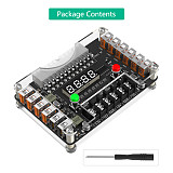 ATX 24Pin Power Supply Breakout Board and Acrylic Case Kit with 3.3V 5V 12V Output Voltage and 12 ports USB, 3A Maximum Output