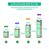 2 in 1 for M.2(NGFF) NVMe / SATA-Bus SSD to SFF-8611/8612 & SATA Riser Type C Power Adapter Card for M2 2230 2242 2260 2280 SSD