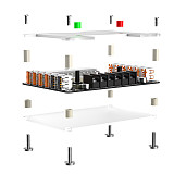 ATX 24Pin Power Supply Breakout Board and Acrylic Case Kit with 3.3V 5V 12V Output Voltage and 12 ports USB, 3A Maximum Output