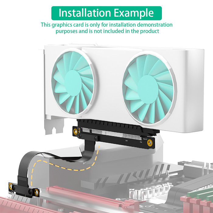 PCI-E PCI Express 3.0 1X to 16X Extension Cable PCIe 3.0 Gen3 8Gbps High Speed Flexible Cable for 1U/2U Chassis Adapter Cable