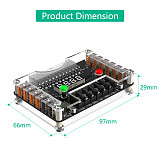 ATX 24Pin Power Supply Breakout Board and Acrylic Case Kit with 3.3V 5V 12V Output Voltage and 12 ports USB, 3A Maximum Output