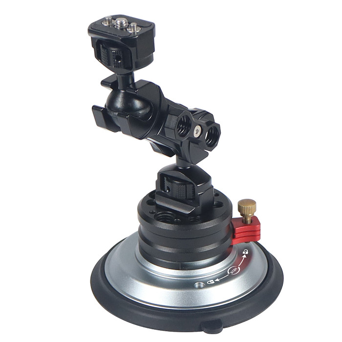 4 inch Vacuum Suction Cup Powerful Heavy-Duty Strong Sucker with 1/4  3/8  ARRI Holes Quick Release for Car Photography 20Kg