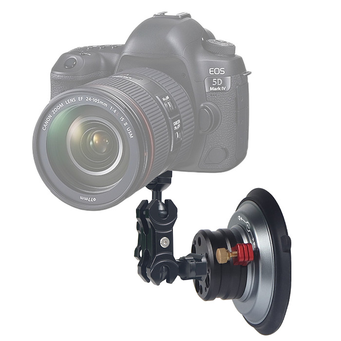 4 inch Vacuum Suction Cup Powerful Heavy-Duty Strong Sucker with 1/4  3/8  ARRI Holes Quick Release for Car Photography 20Kg