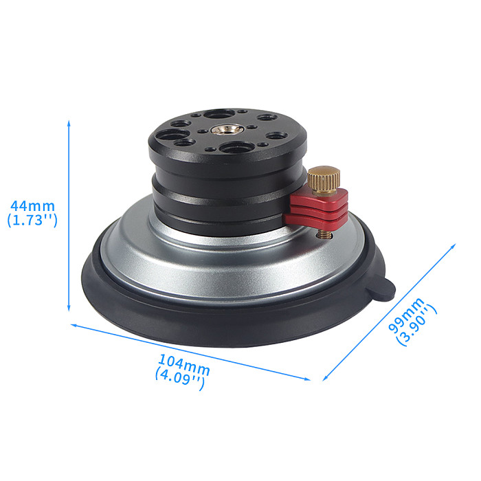 4 inch Vacuum Suction Cup Powerful Heavy-Duty Strong Sucker with 1/4  3/8  ARRI Holes Quick Release for Car Photography 20Kg