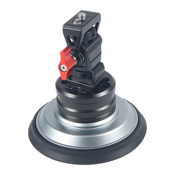 4 inch Vacuum Suction Cup Powerful Heavy-Duty Strong Sucker with 1/4  3/8  ARRI Holes Quick Release for Car Photography 20Kg