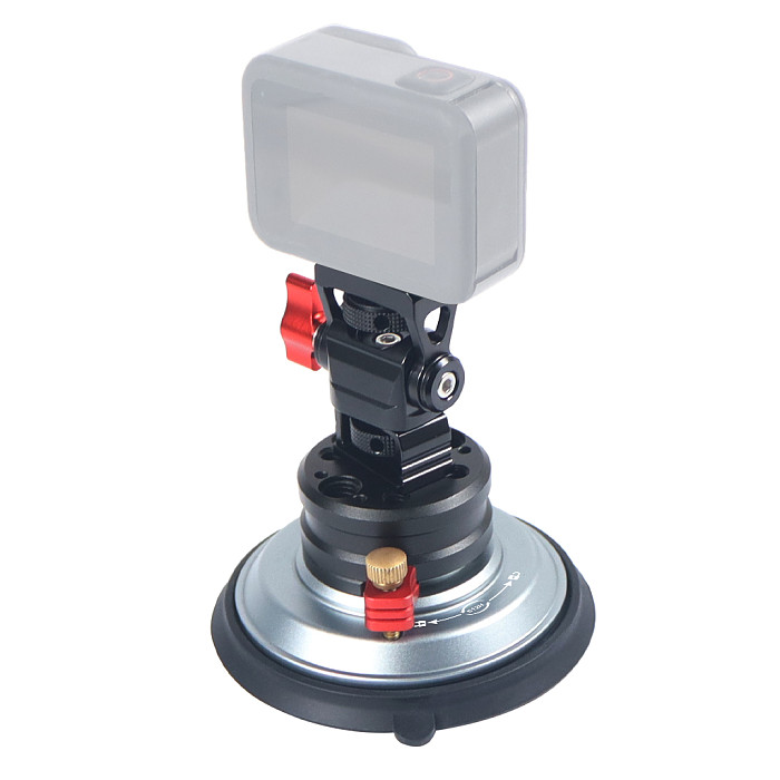 4 inch Vacuum Suction Cup Powerful Heavy-Duty Strong Sucker with 1/4  3/8  ARRI Holes Quick Release for Car Photography 20Kg