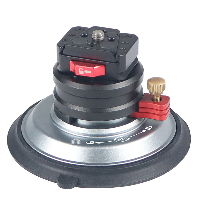 4 inch Vacuum Suction Cup Powerful Heavy-Duty Strong Sucker with 1/4  3/8  ARRI Holes Quick Release for Car Photography 20Kg