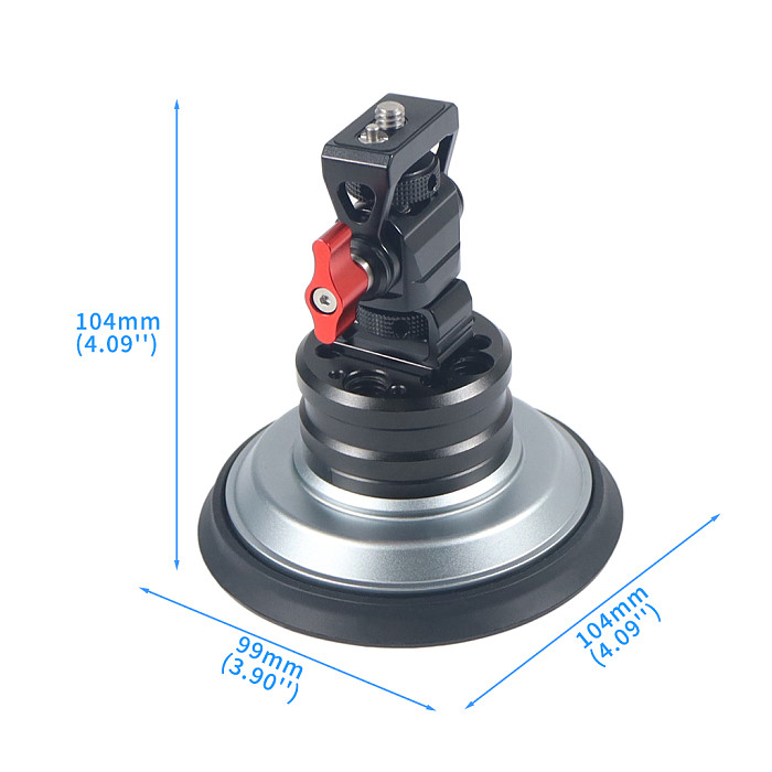 4 inch Vacuum Suction Cup Powerful Heavy-Duty Strong Sucker with 1/4  3/8  ARRI Holes Quick Release for Car Photography 20Kg