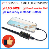 RXC 5.8G 48CH UVC Video Downlink OTG VR Mobile Phone Receiver +5.8G 48CH FPV Receiver OLED Display 5-36V SMA For RC Quadcopter