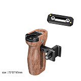 NATO Side Handle Handgrip Universal Camera Cage Wooden Handle with Cold Shoe Mount for Sony Canon Nikon DSLR Camera Accessories