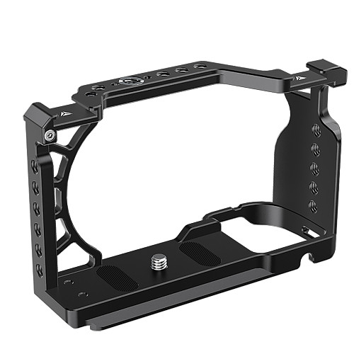 Camera Cage Stabilizer Rig with Cold Shoe Mount 1/4  & 3/8  Threads for Sony A6000/A6300/A6400/A6500 Cameras Protection Frame