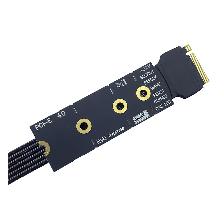 M.2 M KEY High Speed Extension Cable PCIE 4.0 GEN4 for NVME SSD Protocol Silver Plated Cable PCI-E 8GB\S Bidirectional Bandwidth