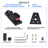 Mini V Lock Mount Adapter Quick Release Clamp Plate with 1/4 -20 Mounting Slots for DSLR Camera Battery Mounting / Disassemble