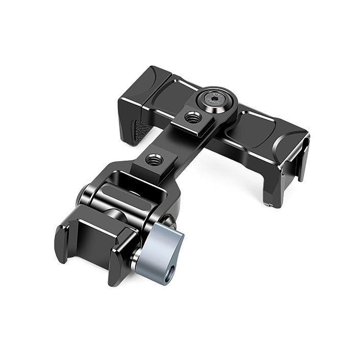 Aluminum Camera NATO Phone Holder Quick Release Tripod Adapter with 3 Cold Shoe for iPhone Samsung DSLR Camera Mic Fill Light
