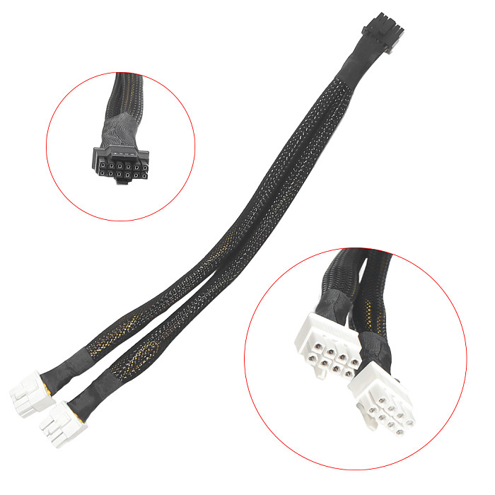For HP DL380 G10 Server GPU Extension Cable mini8P to Dual (6+2)8Pin Adapter Cable for 3090 A100 4090 Graphics Card Power Cable