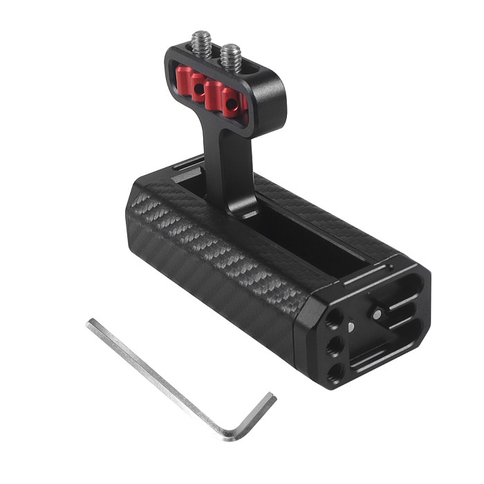 Universal DSLR Camera Cage Wooden/Metal Side Handle Grip Mini Handgrip with 1/4 Thread Cold Shoe Mount Photography Accessories