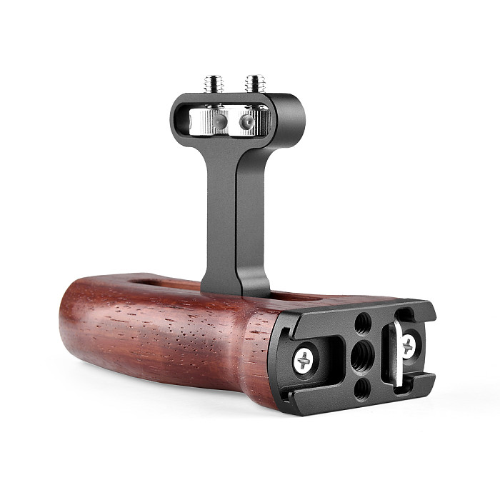 Universal DSLR Camera Cage Wooden/Metal Side Handle Grip Mini Handgrip with 1/4 Thread Cold Shoe Mount Photography Accessories
