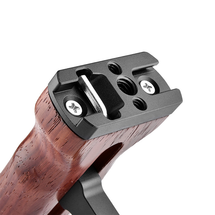 Universal DSLR Camera Cage Wooden/Metal Side Handle Grip Mini Handgrip with 1/4 Thread Cold Shoe Mount Photography Accessories