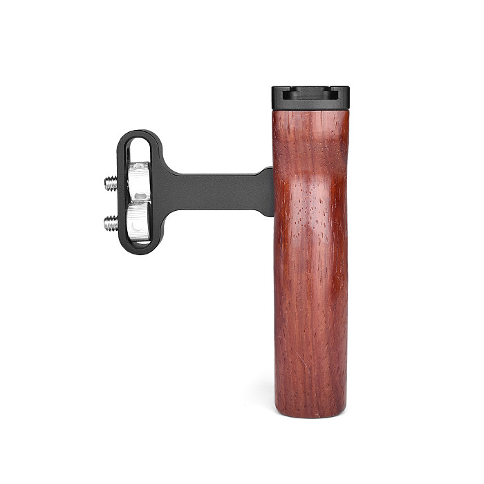 Universal DSLR Camera Cage Wooden/Metal Side Handle Grip Mini Handgrip with 1/4 Thread Cold Shoe Mount Photography Accessories