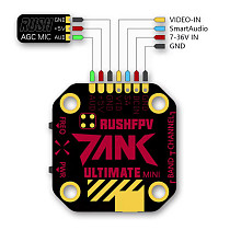 (RUSHFPV) TINY TANK 5V Power Supply 350MW Traverse FPV Simulation Image Transmission 48 Frequency Point NanoVTX