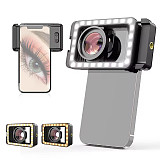 APEXEL For Eyelashes And Nails Photography with M15X Macro Display Finger 95+Fill Light Universal Clip Phone Lens For Apple Or Android