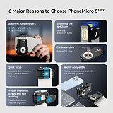 (APEX EL) Purple Light Band LED Light Insect/JewelryShooting 100x 150x 200x Pulling 3-in-1 Buckle With CPL Portable Mobile Microscope