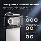 (APEX EL) Purple Light Band LED Light Insect/JewelryShooting 100x 150x 200x Pulling 3-in-1 Buckle With CPL Portable Mobile Microscope