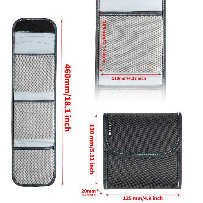 (FOTGA) Filter Storage Bag 100x150mm Insert Filter Pack 95mm 4x4 Square Filter Storage Bag Portable Filter Storage Box