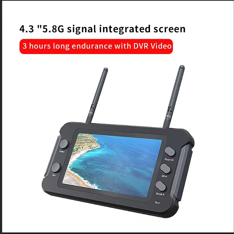 SoloGood 4.3 Inches 5.8G 40 Channel FPV Handheld Screen  800x480 Resolution DC5V 2A With Interface Antenna For FPV Drone