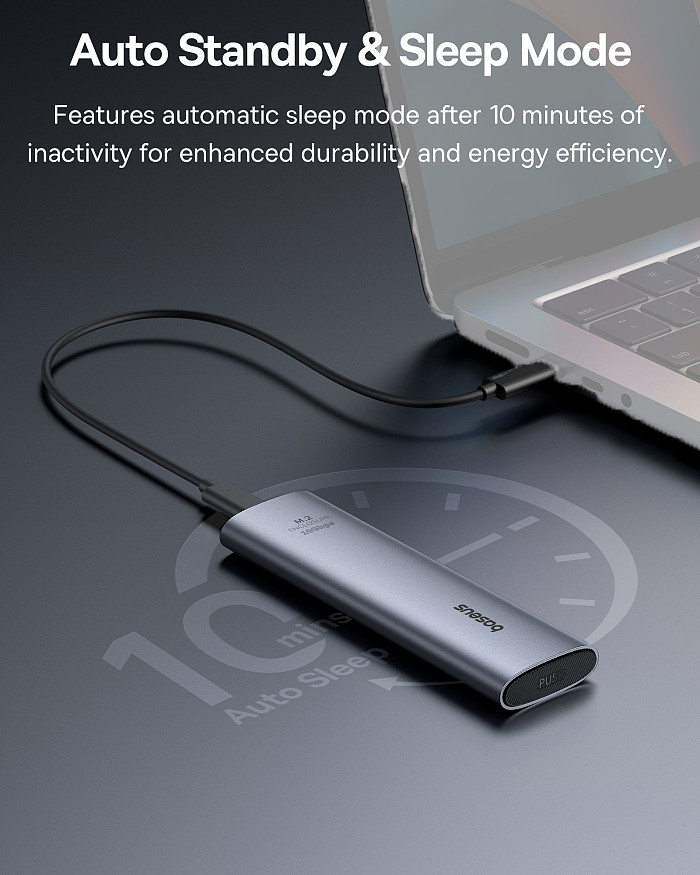 Baseus FlyJoy Series Hard Drive Box (M.2 Single Protocol) USB-C to USB-C M.2 NVMe Max 8TB Compatible With 2280/2260/2242/2230 SSDs