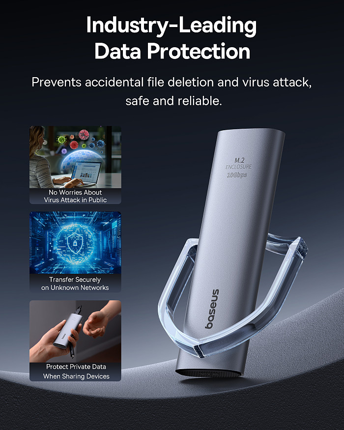 Baseus FlyJoy Series Hard Drive Box (M.2 Single Protocol) USB-C to USB-C M.2 NVMe Max 8TB Compatible With 2280/2260/2242/2230 SSDs