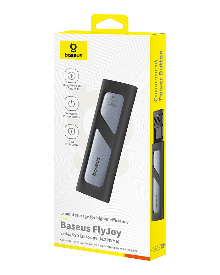Baseus FlyJoy Series Hard Drive Box (M.2 Single Protocol) USB-C to USB-C M.2 NVMe Max 8TB Compatible With 2280/2260/2242/2230 SSDs