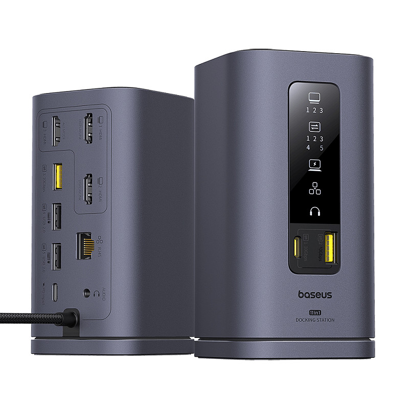 Baseus Zhihui Series 11 in 1 (MAC) Workstation Super Expansion Support MacOS 3 Screen Abnormal Display PD 100W Fast Charging Vertical Magnetic Suction Design