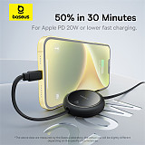 Baseus Free2Pull Retractable Type-C to iP 20W 1m Freely Stretching PD 20W Fast Charging Data Cable 480Mbps Transmission Rate