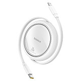 Baseus Free2Pull Retractable Type-C to iP 20W 1m Freely Stretching PD 20W Fast Charging Data Cable 480Mbps Transmission Rate