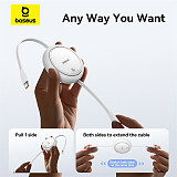 Baseus Free2Pull Retractable Type-C to iP 20W 1m Freely Stretching PD 20W Fast Charging Data Cable 480Mbps Transmission Rate